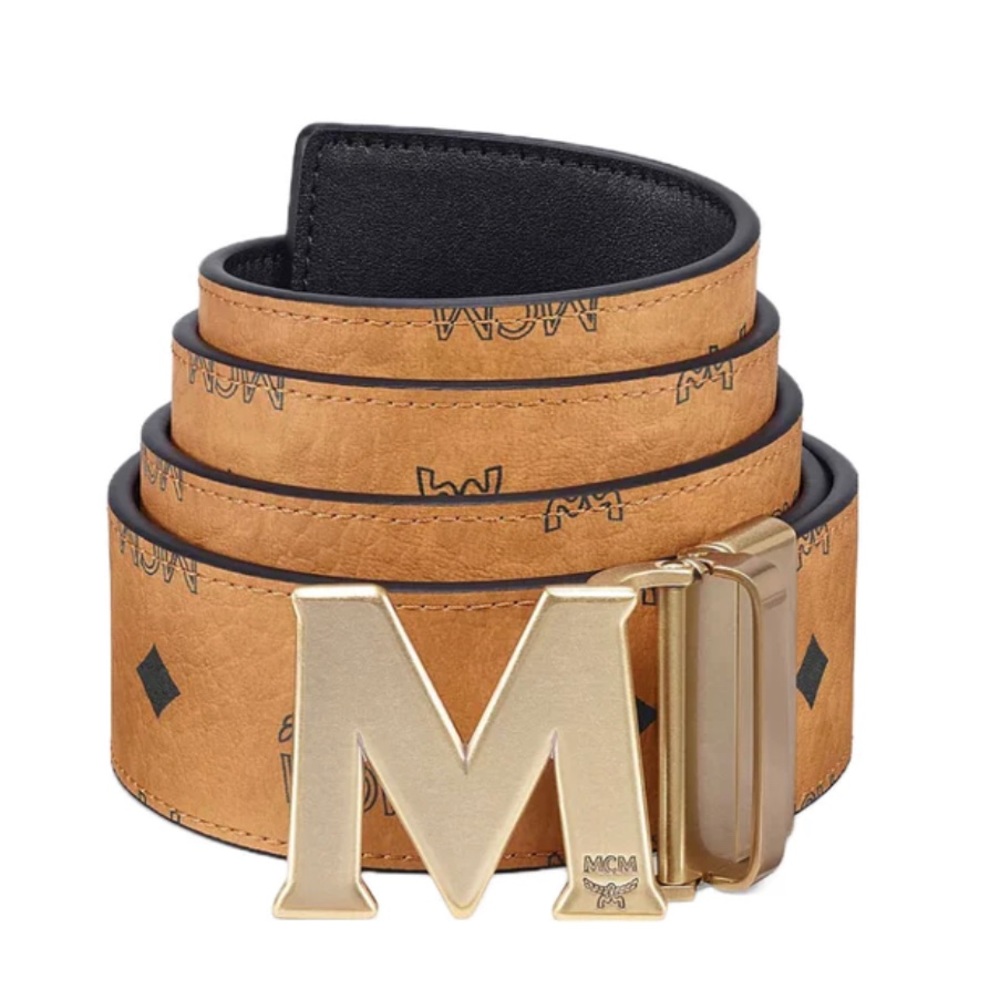 MCM Brown Monogram Print Belt